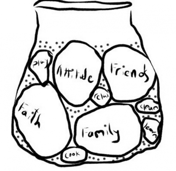 rocks in jar